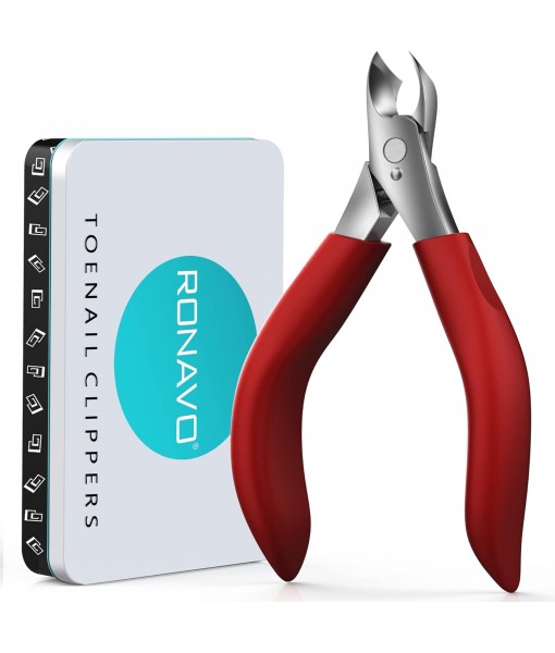 RONAVO Toenail Clippers for Thick Nails & Ingrown Toenail Treatment.Heavy Duty Professional Toe Nail Clippers for Men&Elderly,Large Toenail Scissors for Seniors/Mens/Women,Long Handle Safety Strong