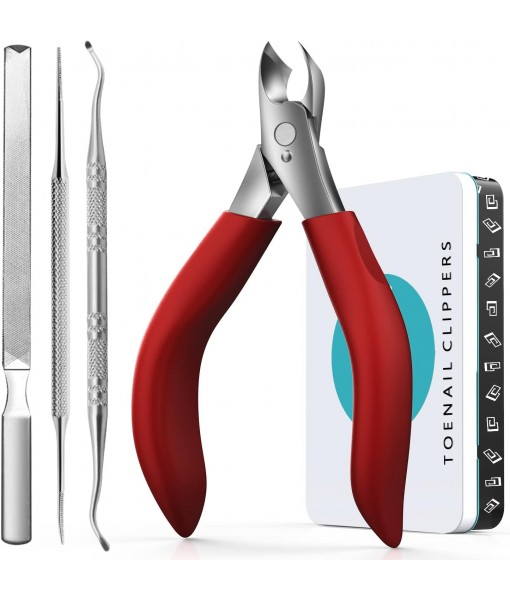 Podiatrist Toenail Clippers, Professional Thick & Ingrown Toe Nail Clippers for Men & Seniors, Pedicure Clippers Toenail Cutters, Super Sharp Curved Blade Grooming Tool