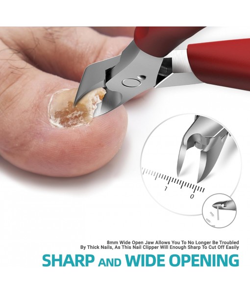 Podiatrist Toenail Clippers, Professional Thick & Ingrown Toe Nail Clippers for Men & Seniors, Pedicure Clippers Toenail Cutters, Super Sharp Curved Blade Grooming Tool