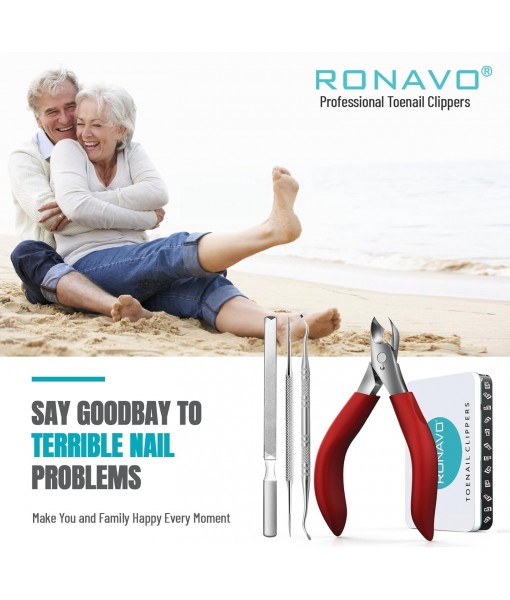 Podiatrist Toenail Clippers, Professional Thick & Ingrown Toe Nail Clippers for Men & Seniors, Pedicure Clippers Toenail Cutters, Super Sharp Curved Blade Grooming Tool